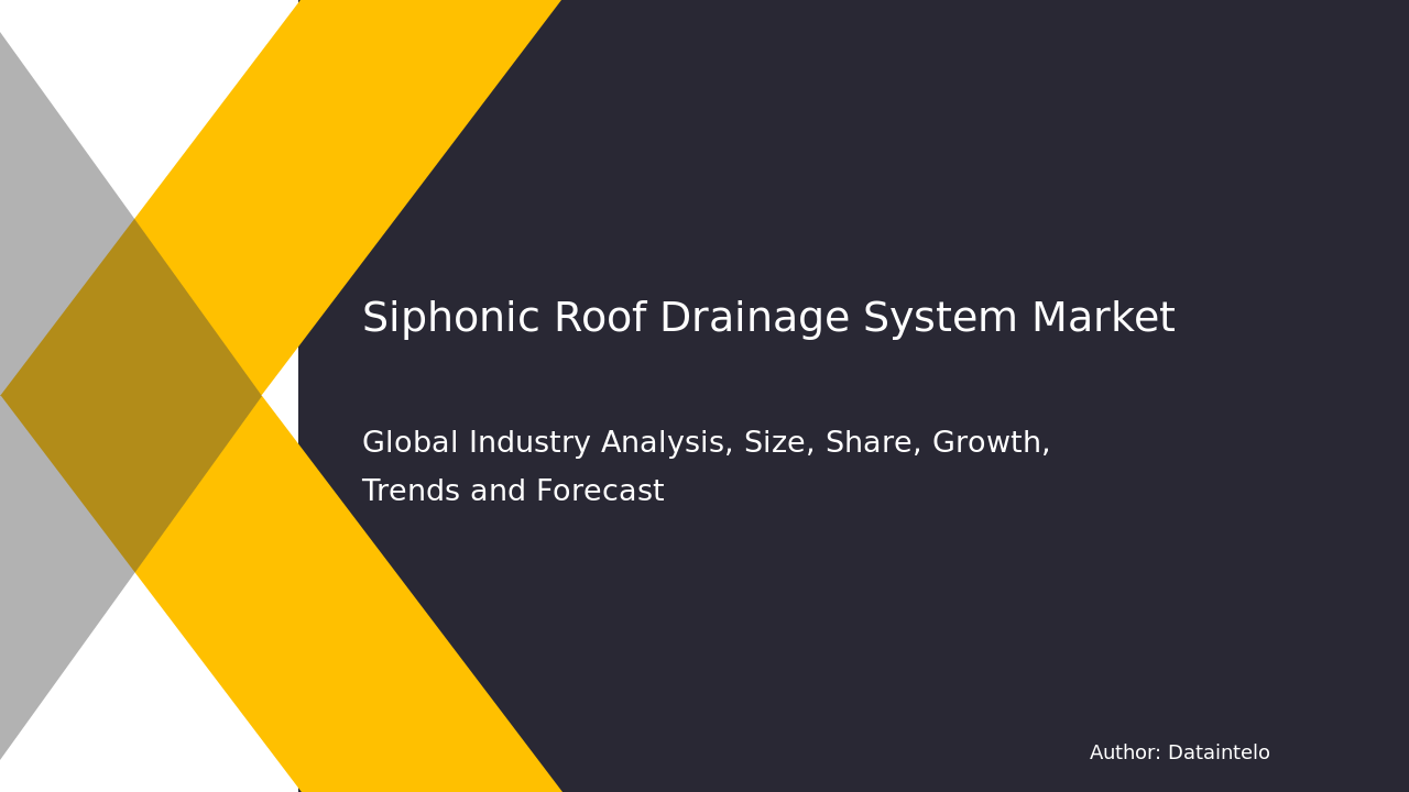 Siphonic Roof Drainage System Market Report | Global Forecast From 2025 To 2033